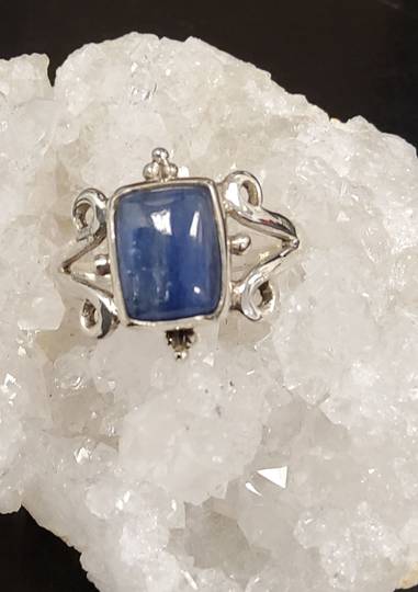 Sterling Silver Square Kyanite Ring size 7 image 0